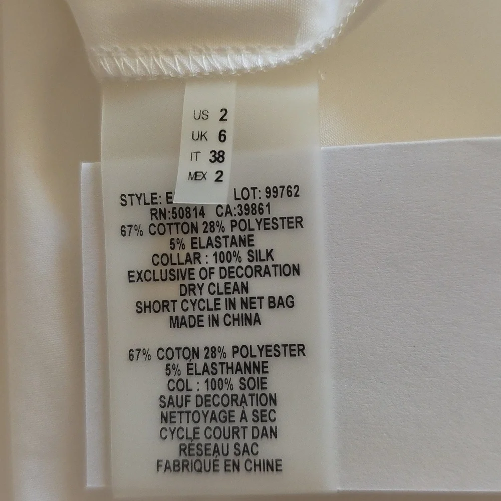Elie Tahari White Dress w/Lace, Sequins, Rhinestones & Bead Accents. Size 2 - Picture 12 of 13